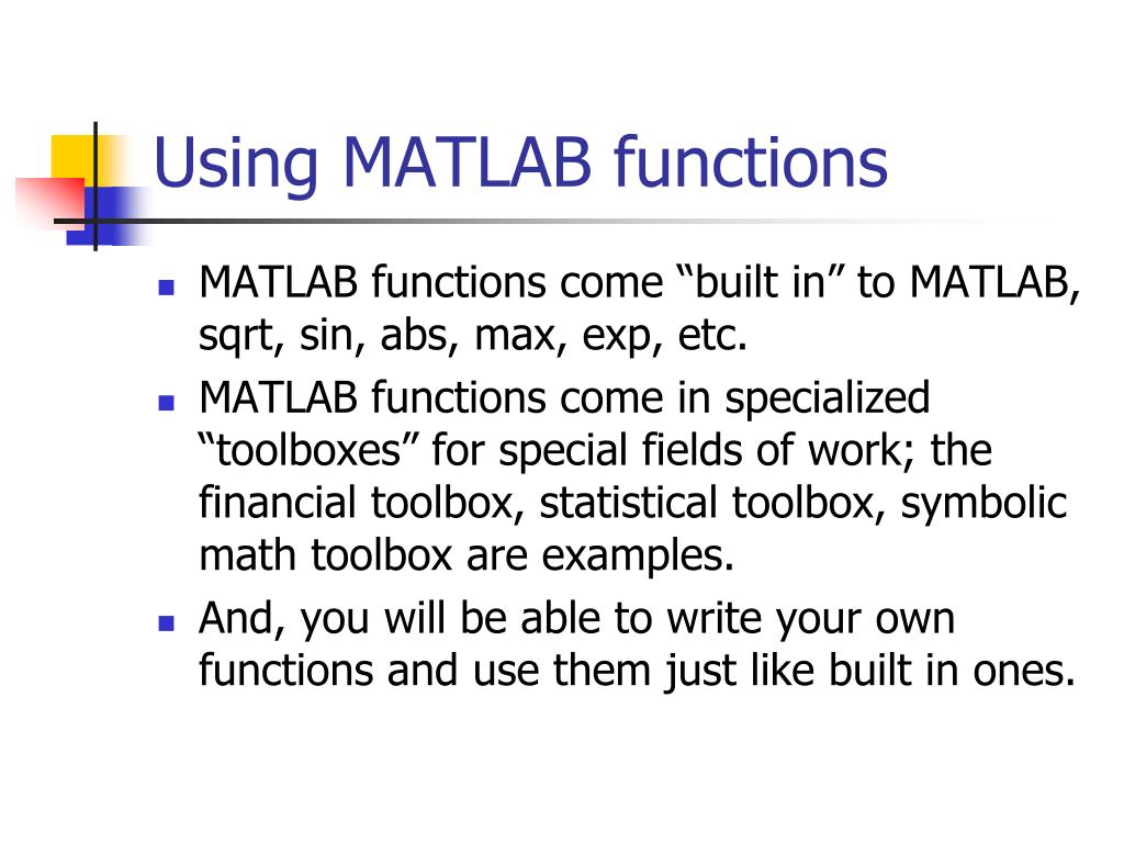 matlab matrix functions list